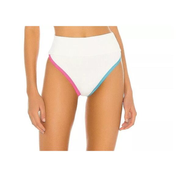 Beach Riot Other - NWOT Beach Riot White Bikini Bottoms High Waisted XS Trendy Minimalist Swim